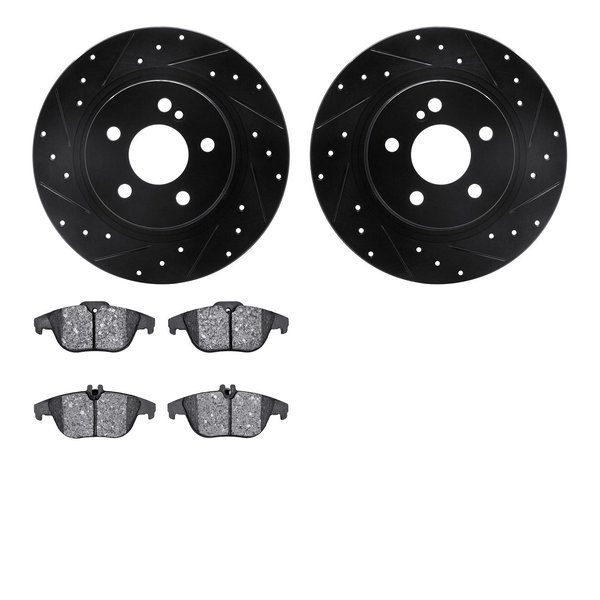 Dynamic Friction Co 8502-63050, Rotors-Drilled and Slotted-Black with 5000 Advanced Brake Pads, Zinc Coated 8502-63050